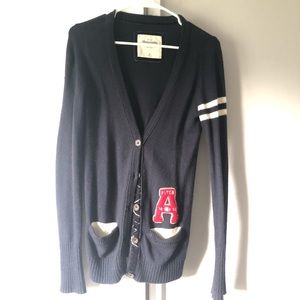 Abercrombie & fitch navy blue academy cardigan